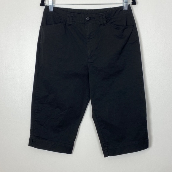 White Stag Capris Womens 10 Black Front Pockets Split Hem Body Stretch Office - Picture 1 of 11